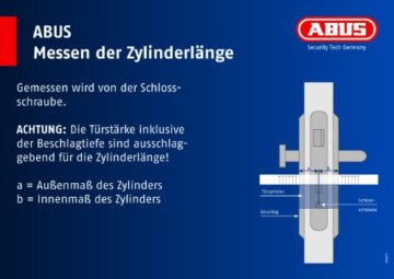 ABUS Profil-Zylinder K82N 30/30 mit Knauf 00503 - 3